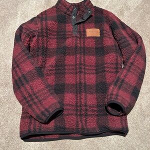 Red and Black Plaid Fleece Pullover